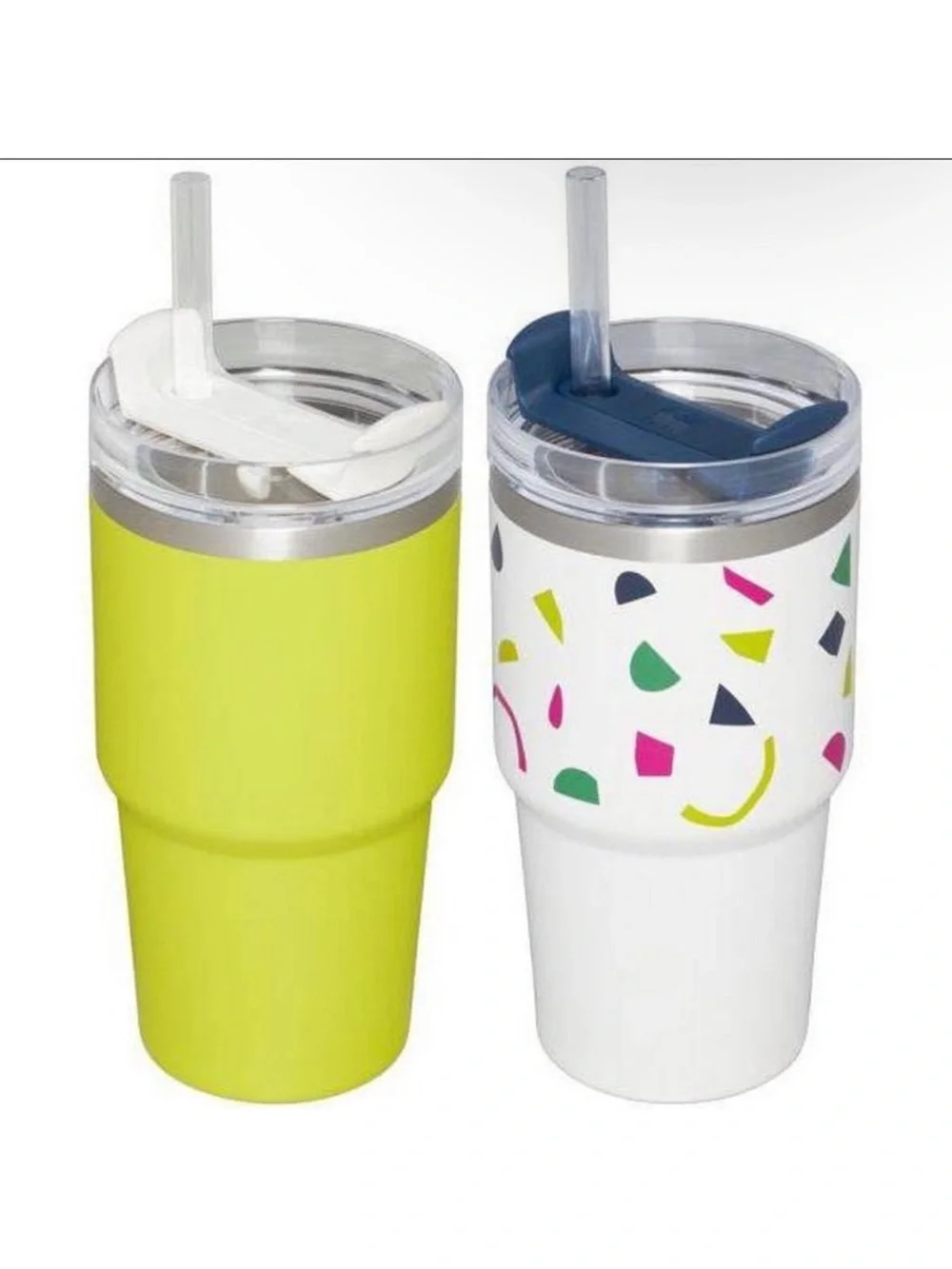 Stanley 20oz 2pk Quencher Tumblers. NEON YELLOW AND GEO SHAPES - Picture 2 of 3